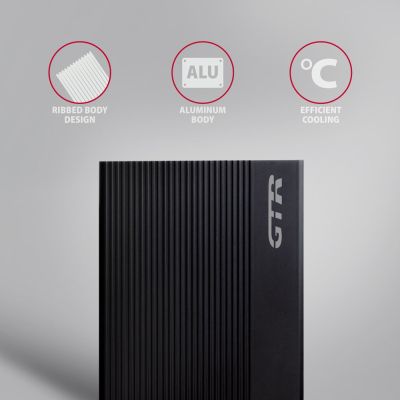 3. AXAGON EE35-GTR USB-C 3.2 Gen 1 - SATA 6G, Obudowa Zewnętrznego Dysku Twardego 3.5", Ryflowana - Czarna