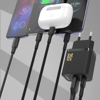 2. Ładowarka sieciowa Dudao A27MaxCEU PD QC 35W USB-A USB-C z kablem USB-C - czarna