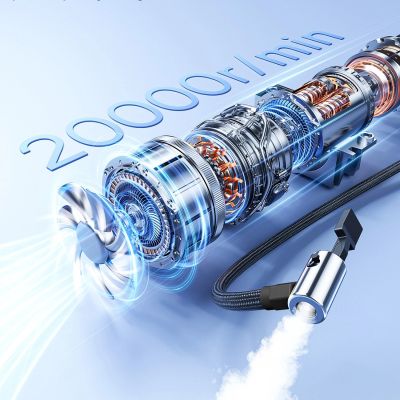 7. Kompresor do opon Baseus PrimeTrip VA1 75W 2w1 z latarką i powerbankiem 6000mAh - czarny