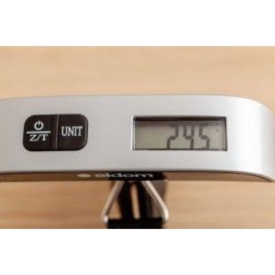 7. ELDOM ELEKTRONICZNA WAGA BAGAŻOWA WB10 VELART DOKŁADNOŚĆ 50G WAGA MAX. 50 KG