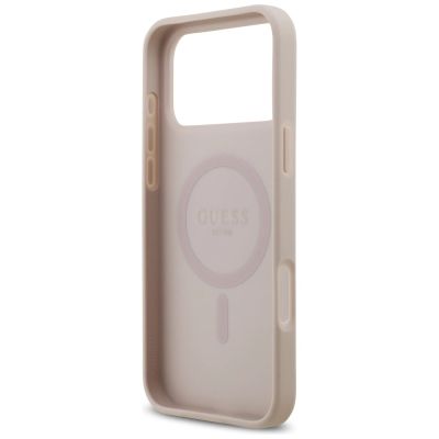 7. Etui Guess 4G Circle Classic Logo MagSafe na iPhone 17 Pro Max - różowe