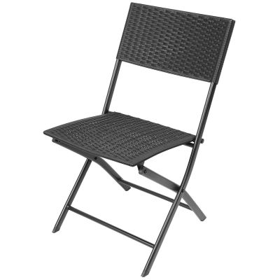 11. ZESTAW MEBLI BALKONOWYCH STÓŁ 58X58X70CM I 2 KRZESŁA CZARNY