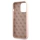 7. Etui Guess Silicone Script Gold Logo MagSafe na iPhone 13 Pro / iPhone 13 - jasnoróżowe