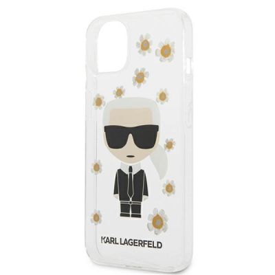 6. Etui Karl Lagerfeld Flower Ikonik Karl na iPhone 13 mini - przezroczyste