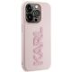 4. Etui Karl Lagerfeld 3D Rubber Glitter Logo na iPhone 15 Pro - różowe