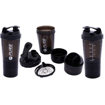 9. BIDON FITNESS SHAKER 500ML BLACK PURE 2 IMPROVE