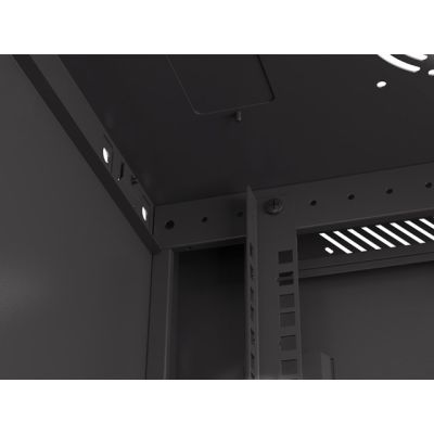 6. SZAFA INSTALACYJNA RACK WISZĄCA 19" 9U 600X450 CZARNA DRZWI PERFOROWANE LANBERG (FLAT PACK)