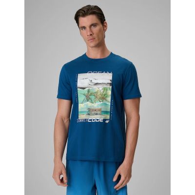 T-shirt regular z nadrukiem męski 4F 4FRSS26TTSHM4304-46S