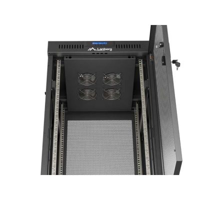 22. LANBERG SZAFA INSTALACYJNA RACK STOJĄCA 19" 24U 600X600 CZARNA DRZWI PERFOROWANE LCD (FLAT PACK) V2