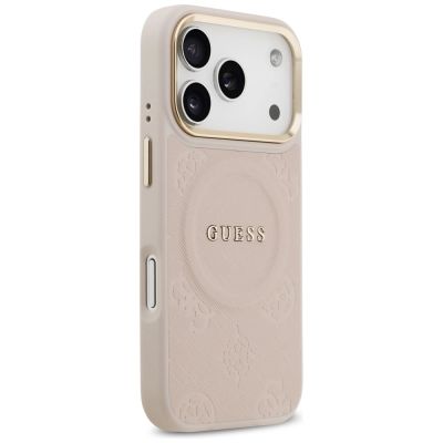 4. Etui Guess Peony Hot Stamp MagSafe na iPhone 17 Pro - różowe