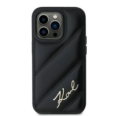 3. Etui Karl Lagerfeld Diagonal Quilted Script na iPhone 13 Pro Max - czarne