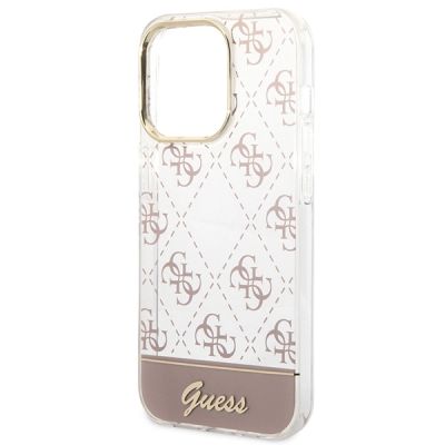 6. Etui Guess 4G Pattern Script na iPhone 14 Pro - różowe