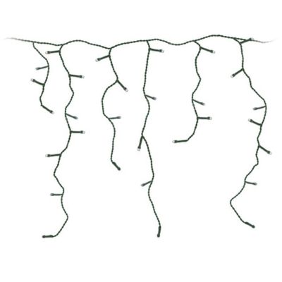 22. LAMPKI CHOINKOWE KURTYNA ŚWIETLNA ZEW 180 LED STEROWNIK TIMER ZIMNY BIAŁY KABEL ZIELONY