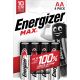 2. ENERGIZER BATERIE ALKALICZNE MAX AA LR6, 4 SZTUKI, ECO OPAKOWANIE