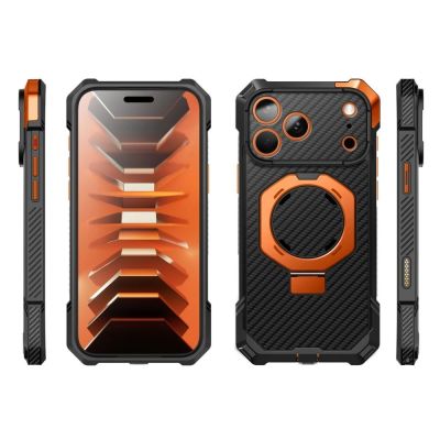 3. Etui Supcase UB Grip Mag MagSafe Aramid na iPhone 18 Pro Max / 17 Pro Max - czarno-pomarańczowe
