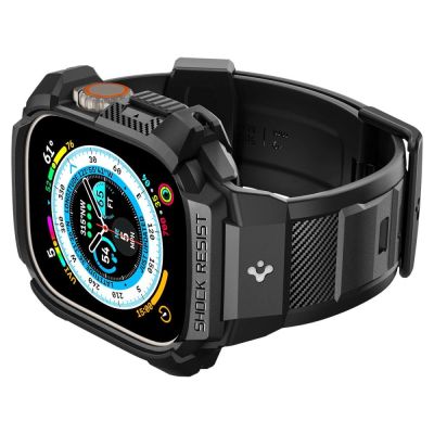 8. Etui z paskiem Spigen Rugged Armor Pro na Apple Watch Ultra (49 mm) - czarne
