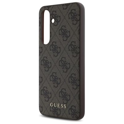 6. Guess GUHCS24FEG4GFBR S24 FE S721         brązowy/brown hardcase 4G Metal Gold Logo