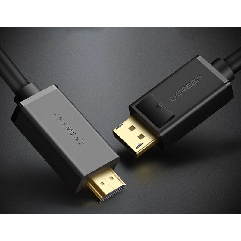 14. Ugreen jednokierunkowy kabel z DisplayPort na HDMI 4K 30 Hz 32 AWG 2 m czarny (DP101 10202)