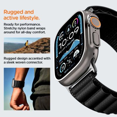 16. Pasek Pasek Spigen WBF1 na Apple Watch 44 / 45 / 46 / 49 mm - czarny