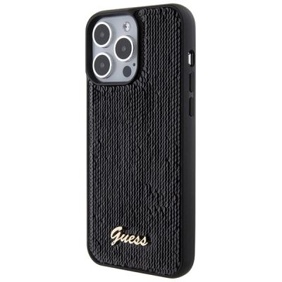2. Etui Guess Sequin Script Metal na iPhone 15 Pro Max - czarne