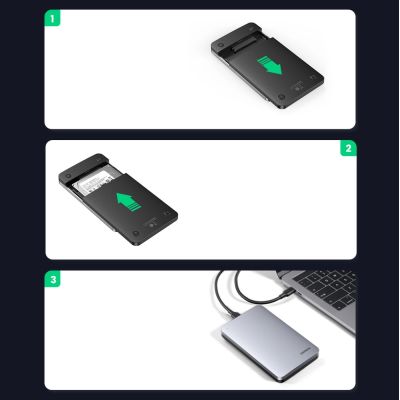 7. Kieszeń Ugreen CM300 70498 na dysk twardy 2,5'' SATA 3.0 6Gbps - szary + kabel USB-C - USB-A 0.5m