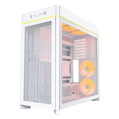 6. Obudowa PC Montech HS01 PRO, Midi-Tower, ATX, aRGB, Szkło Hartowane - biała