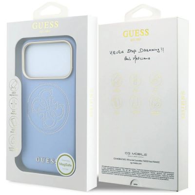 8. Etui Guess Perforated 4G Gold Logo Magsafe na iPhone 18 Pro Max / 17 Pro Max - jasnoniebieskie