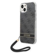 Etui Guess 4G Print Strap na iPhone 14 Plus - czarne