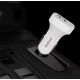 7. Dudao zestaw samochodowa ładowarka 2x USB 2.4A + kabel przewód USB 3w1 Lightning / Typ C / micro USB biały (R7 white)
