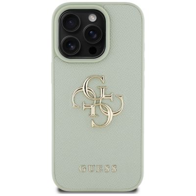 3. Etui Guess Grained Big 4G Logo Small Classic Logo na iPhone 16 Pro - zielone