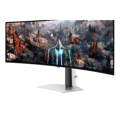 5. Samsung G93SC monitor komputerowy 124,5 cm (49") 5120 x 1440 px Dual QHD OLED Srebrny