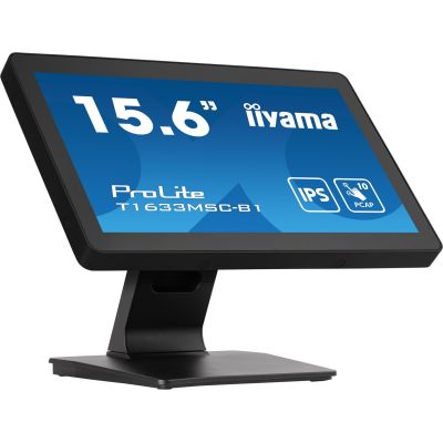 20. Monitor IIYAMA T1633MSC-B1 15.6inch PCAP Full HD Bezel Free Front 10P Touch 385cd/m2 HDMI DP USB Interface HUB 2x2.0 Speakers