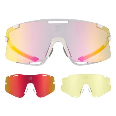 2. Okulary rowerowe Rockbros SP338 ROAD TO SKY z wymiennymi soczewkami - kremowe