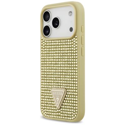 2. Etui Guess Rhinestone Triangle Logo na iPhone 17 Pro - złote