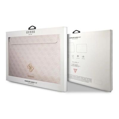 5. Pokrowiec na laptopa Guess 4G Big Logo Sleeve - różowy