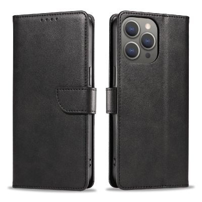 2. Etui Leather Book Case na iPhone 16 Pro Max - czarne