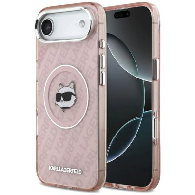 Etui Karl Lagerfeld IML Choupette Head Logo MagSafe na iPhone 17 Air - różowe