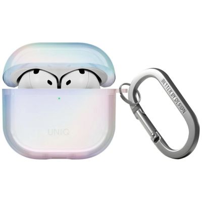 Etui UNIQ Iridescia na AirPods 4 Hang Case - holo biał