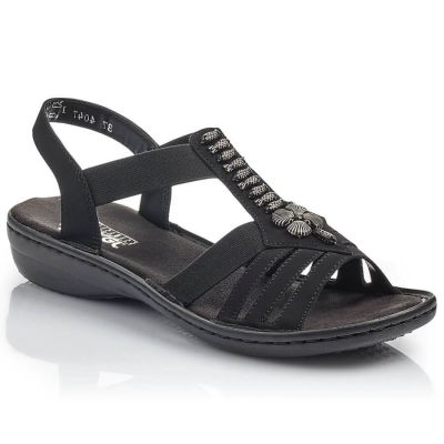 Sandały damskie rzymianki czarne Rieker 60806-00
