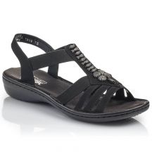 Sandały damskie rzymianki czarne Rieker 60806-00