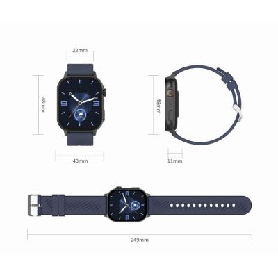 20. Smartwatch Damski GRAVITY GT15-12 Granatowy Pasek Silikonowy + Czarna Bransoleta