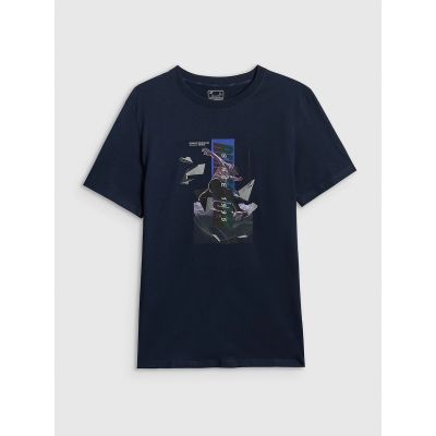 8. T-shirt regular z nadrukiem męski 4F 4FRSS26TTSHM3659-31S