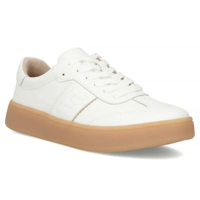 Skórzane półbuty damskie na platformie białe Filippo DP7543/26