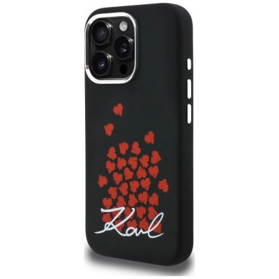 2. Etui Karl Lagerfeld Silicone Heart Sign Logo MagSafe na iPhone 16 Pro Max - czarne