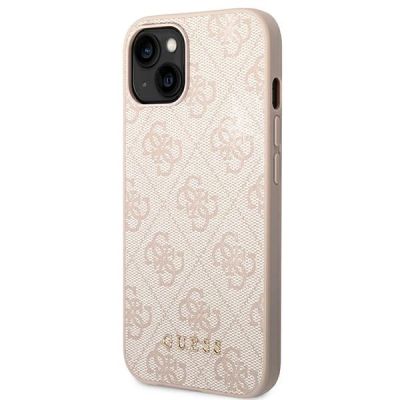 2. Etui Guess 4G Metal Gold Logo na iPhone 14 Plus - różowe