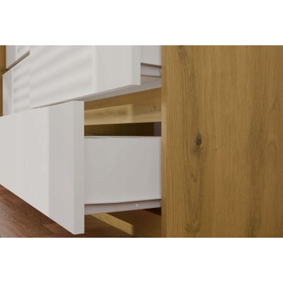 12. M6 MALWA KOMODA 140 CM 6 SZUFLAD ART/BIEL KOMPLET