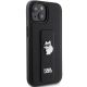 4. Etui Karl Lagerfeld Gripstand Saffiano Choupette Pins na iPhone 15 Plus / 14 Plus - czarne