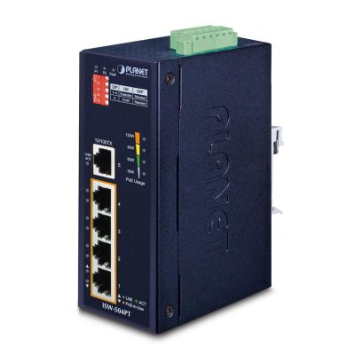 2. PLANET ISW-504PT łącza sieciowe Nie zarządzany L2 Fast Ethernet (10/100) Obsługa PoE Czarny
