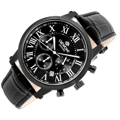 3. Zegarek Męski Giewont Chronograph Sapphire Czarny GW6260-A3