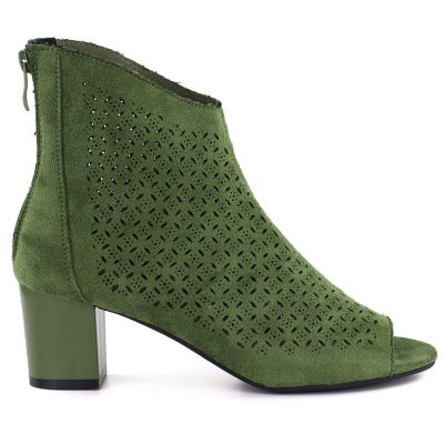 2. Botki damskie ażurowe open toe zielone M.Daszyński MR1954-23